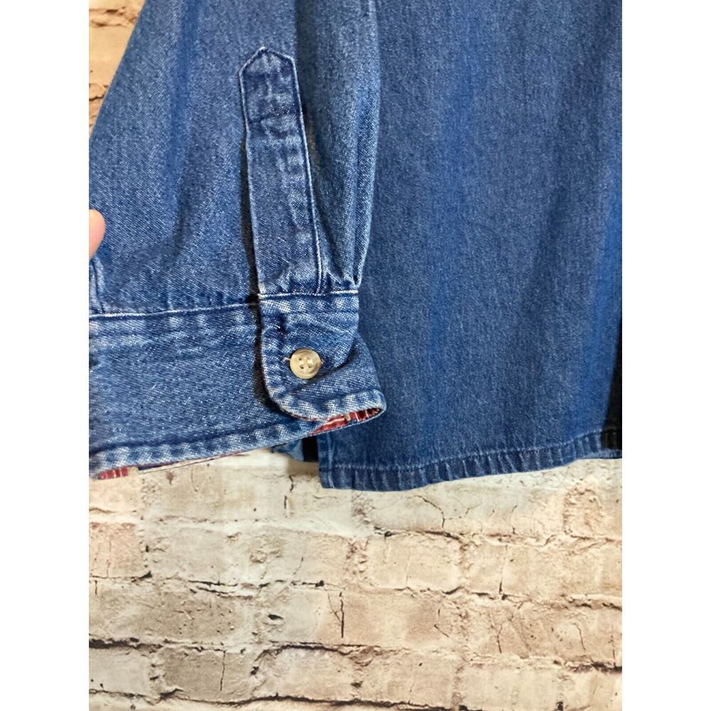 Vintage Longaberger Top‎ Womens Medium Denim Blue Jean Button Up Patriotic Stars - Picture 11 of 12